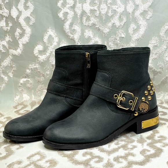 Vince Camuto Windetta Moto Boots with Gold Studded Accents! Like new condition! - Picture 2 of 10